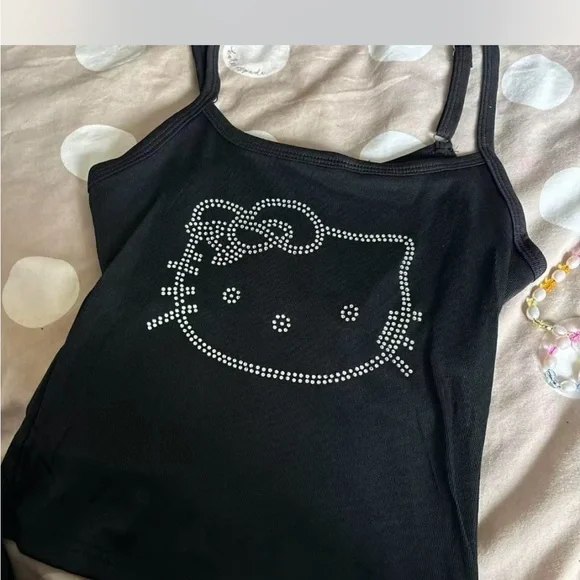 Size Small Hello Kitty White Pyjamas and Black Casual Tank Top - Picture 4 of 11